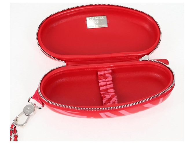 Estuche para gafas de sol de cuero rojo CC Auth de CHANEL con cadena bs24979SAM Roja - view 20