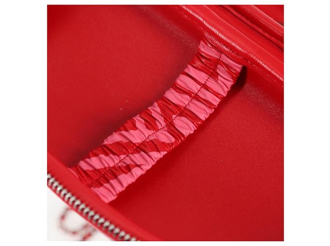 Estuche para gafas de sol de cuero rojo CC Auth de CHANEL con cadena bs24979SAM Roja - view 25