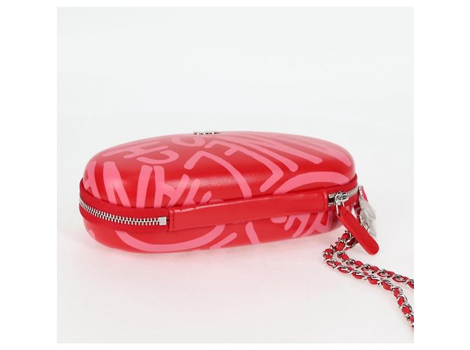 Estuche para gafas de sol de cuero rojo CC Auth de CHANEL con cadena bs24979SAM Roja - vista 5