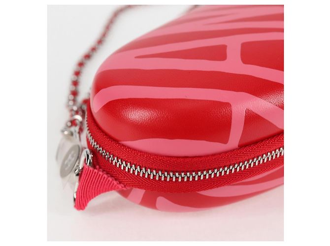 Estuche para gafas de sol de cuero rojo CC Auth de CHANEL con cadena bs24979SAM Roja - vista 7