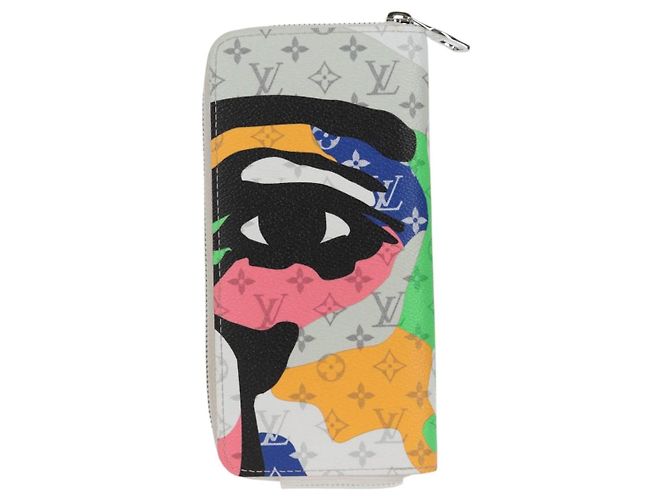 Cartera vertical Zippy Monogram LV Portrait LOUIS VUITTON M82590 LV Auth 116099SM Blanco - vista 2