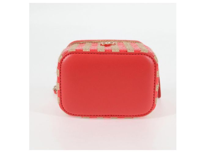 Bolsa de ombro de corrente CHANEL em palha bege ouro CC Auth 120168SAM Dourado - vista 5