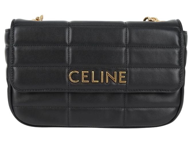 Céline Borsa a spalla CELINE in pelle nera e oro Auth nb466SM Nero D'oro - vista 13