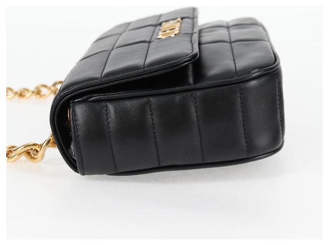 Céline Borsa a spalla CELINE in pelle nera e oro Auth nb466SM Nero D'oro - vista 3