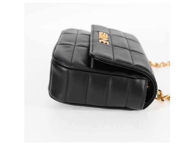Céline Borsa a spalla CELINE in pelle nera e oro Auth nb466SM Nero D'oro - vista 4