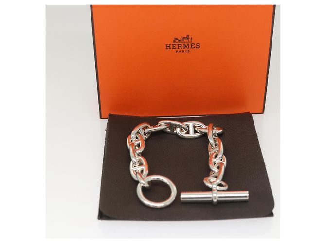 Hermès Bracciale Chaine d'Ancre MM HERMES Ag925 Argento Auth nb497SM - vista 12