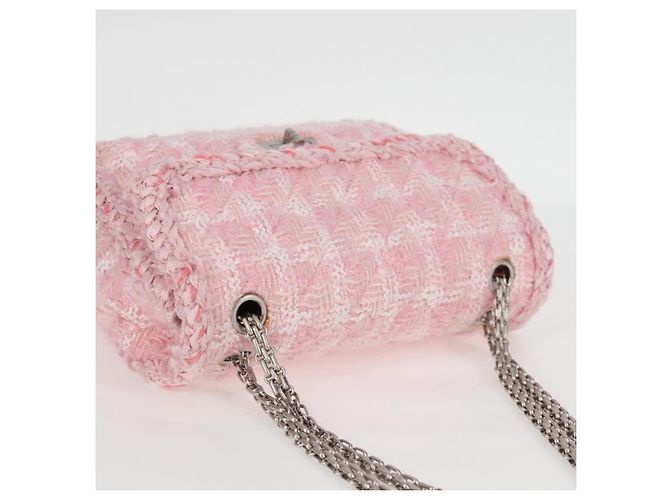 CHANEL Borsa a Spalla Chain Matelassé 23 2.55 tweed Rosa CC Auth 121623SM - vista 14