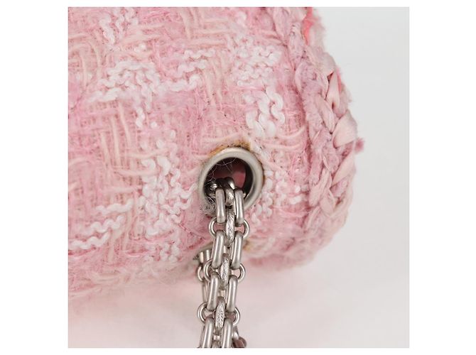 CHANEL Borsa a Spalla Chain Matelassé 23 2.55 tweed Rosa CC Auth 121623SM - vista 15
