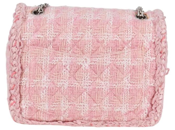 CHANEL Borsa a Spalla Chain Matelassé 23 2.55 tweed Rosa CC Auth 121623SM - vista 2