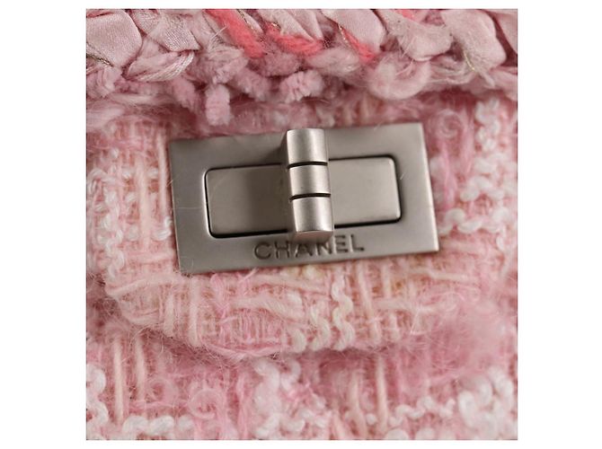 CHANEL Borsa a Spalla Chain Matelassé 23 2.55 tweed Rosa CC Auth 121623SM - vista 23