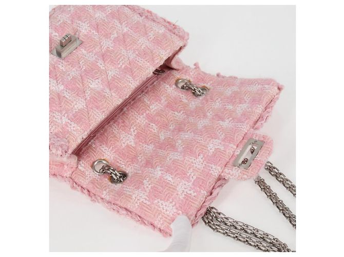 CHANEL Borsa a Spalla Chain Matelassé 23 2.55 tweed Rosa CC Auth 121623SM - vista 24