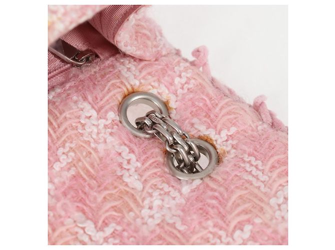 CHANEL Borsa a Spalla Chain Matelassé 23 2.55 tweed Rosa CC Auth 121623SM - vista 26