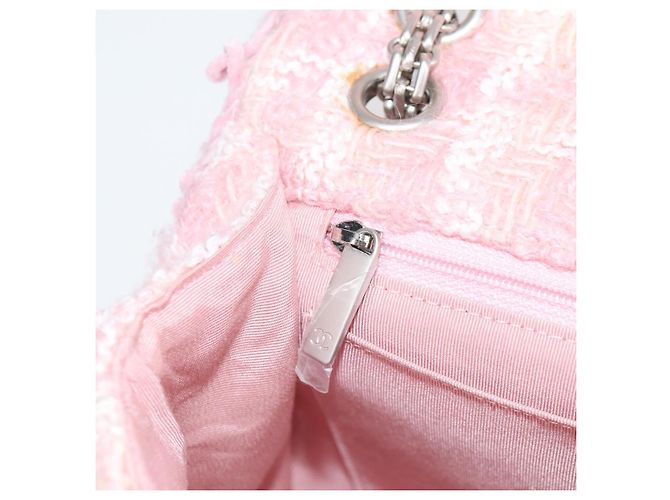 CHANEL Borsa a Spalla Chain Matelassé 23 2.55 tweed Rosa CC Auth 121623SM - vista 31