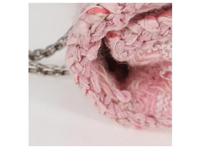 CHANEL Borsa a Spalla Chain Matelassé 23 2.55 tweed Rosa CC Auth 121623SM - vista 4