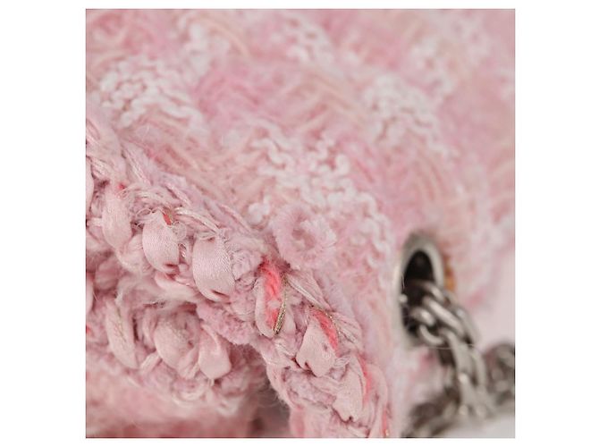 CHANEL Borsa a Spalla Chain Matelassé 23 2.55 tweed Rosa CC Auth 121623SM - vista 6