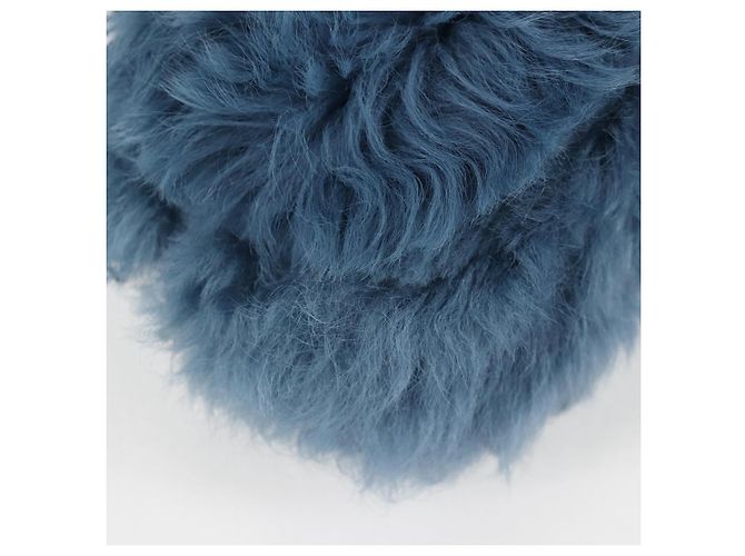 Bolsa de Ombro Miu Miu com Corrente de Pelo Azul Prata 5BD046 Auth 124300SAM - vista 15