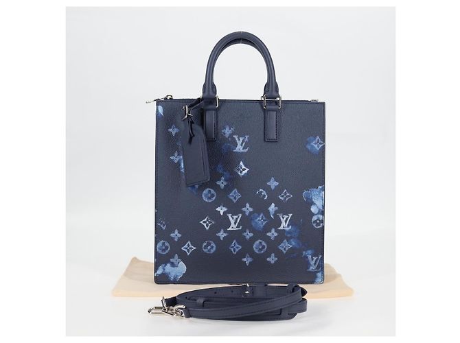 LOUIS VUITTON Borsa Messenger Sac Plat Monogramma Acquerello M57843 LV Auth BA1721SM Blu - vista 12