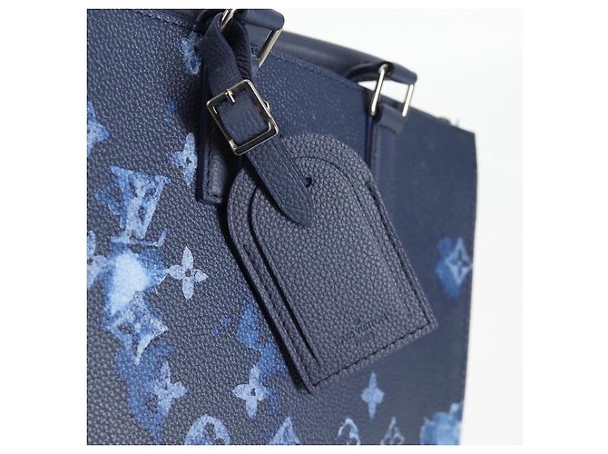 LOUIS VUITTON Borsa Messenger Sac Plat Monogramma Acquerello M57843 LV Auth BA1721SM Blu - vista 19