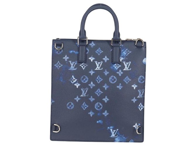 LOUIS VUITTON Borsa Messenger Sac Plat Monogramma Acquerello M57843 LV Auth BA1721SM Blu - vista 2