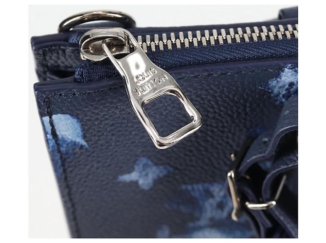 LOUIS VUITTON Borsa Messenger Sac Plat Monogramma Acquerello M57843 LV Auth BA1721SM Blu - vista 21