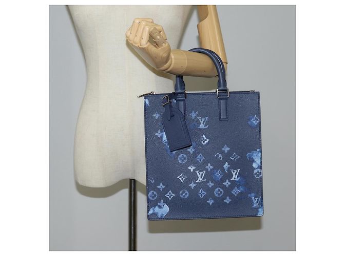 LOUIS VUITTON Borsa Messenger Sac Plat Monogramma Acquerello M57843 LV Auth BA1721SM Blu - vista 27