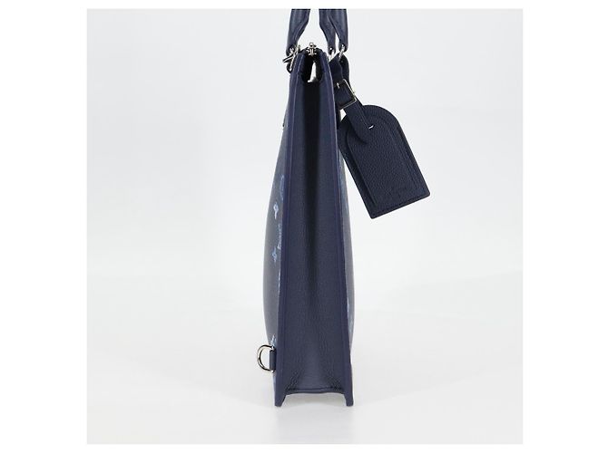 LOUIS VUITTON Borsa Messenger Sac Plat Monogramma Acquerello M57843 LV Auth BA1721SM Blu - vista 4