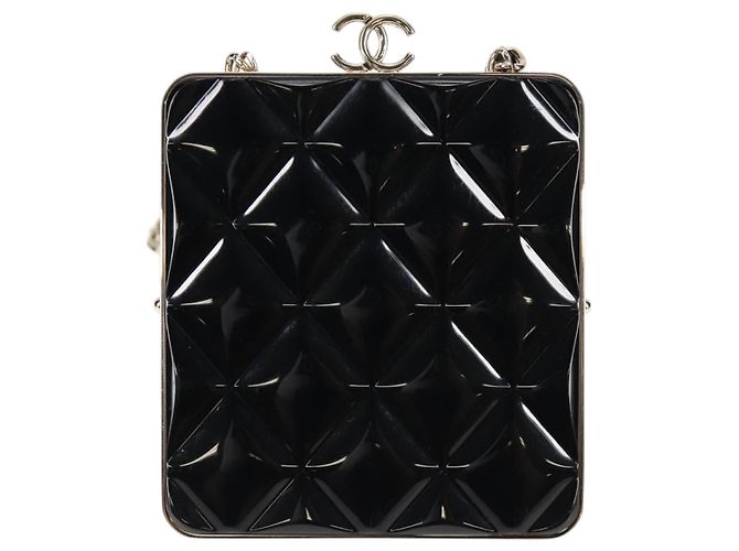 CHANEL Borsa a Spalla Matelassé con Catena in Pelle di Agnello Nera Oro CC Auth 125435SAM Nero D'oro - vista 2