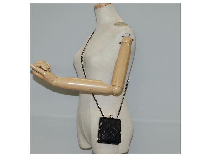 CHANEL Borsa a Spalla Matelassé con Catena in Pelle di Agnello Nera Oro CC Auth 125435SAM Nero D'oro - vista 23