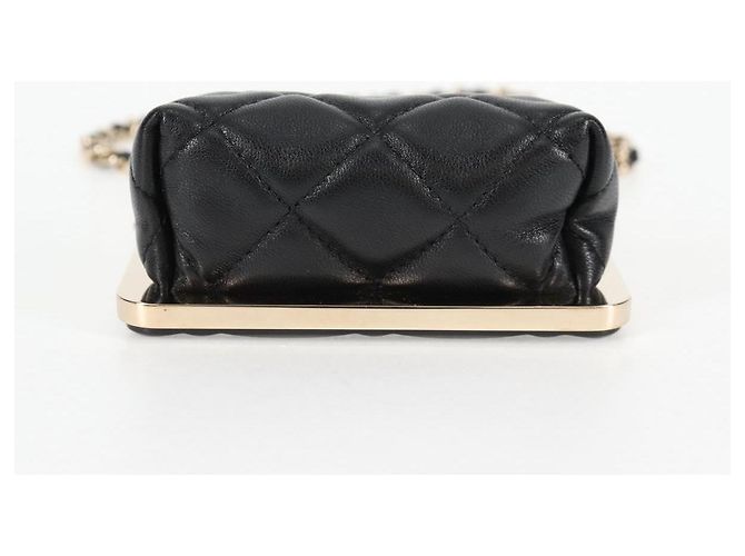 CHANEL Borsa a Spalla Matelassé con Catena in Pelle di Agnello Nera Oro CC Auth 125435SAM Nero D'oro - vista 5