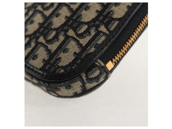 Borsa a catena Montaigne in tela Trotter Christian Dior blu navy oro Auth 146071SAM D'oro - vista 18