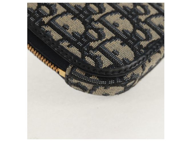 Borsa a catena Montaigne in tela Trotter Christian Dior blu navy oro Auth 146071SAM D'oro - vista 19