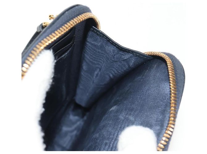 Borsa a catena Montaigne in tela Trotter Christian Dior blu navy oro Auth 146071SAM D'oro - vista 25