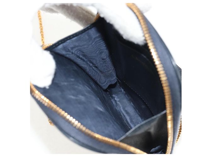 Borsa a catena Montaigne in tela Trotter Christian Dior blu navy oro Auth 146071SAM D'oro - vista 26