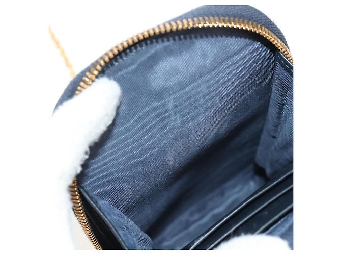Borsa a catena Montaigne in tela Trotter Christian Dior blu navy oro Auth 146071SAM D'oro - vista 27