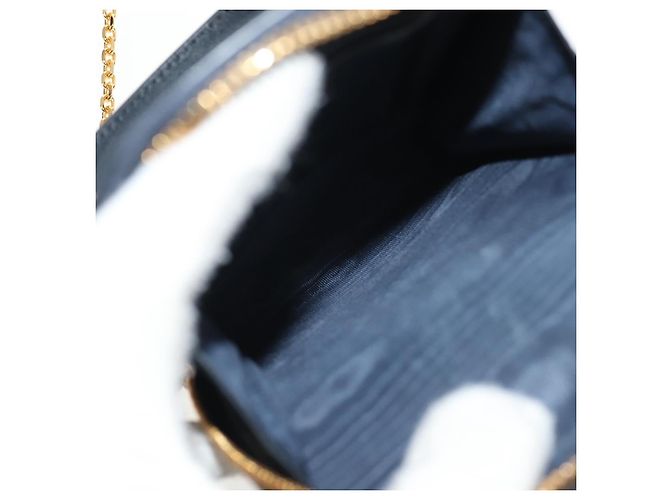 Borsa a catena Montaigne in tela Trotter Christian Dior blu navy oro Auth 146071SAM D'oro - vista 9