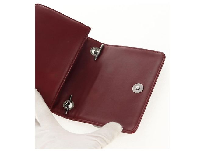 CHANEL Borsa a Catena Matelassé Boy Brick in Pelle di Agnello Bordeaux CC Auth 146080SM Bordò - vista 20