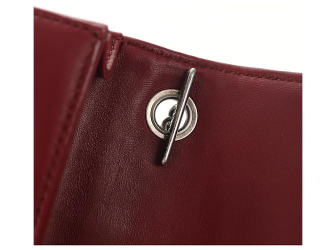 CHANEL Borsa a Catena Matelassé Boy Brick in Pelle di Agnello Bordeaux CC Auth 146080SM Bordò - vista 21