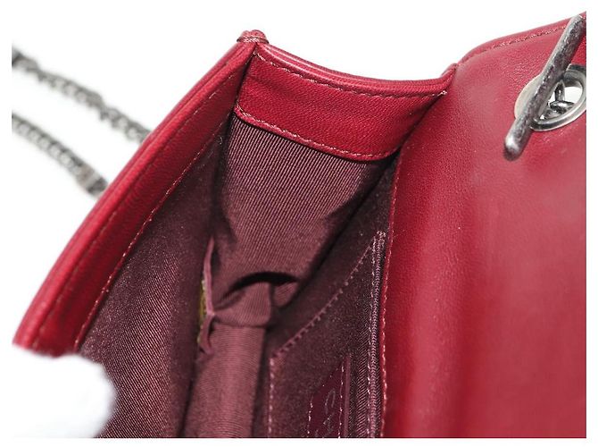CHANEL Borsa a Catena Matelassé Boy Brick in Pelle di Agnello Bordeaux CC Auth 146080SM Bordò - vista 23