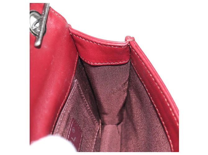 CHANEL Borsa a Catena Matelassé Boy Brick in Pelle di Agnello Bordeaux CC Auth 146080SM Bordò - vista 24