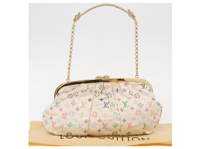 LOUIS VUITTON Pochette Omoniere Satin Multicolore Bianca M92060 LV Auth 134363SAV Bianco - vista 12