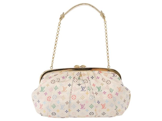 LOUIS VUITTON Pochette Omoniere Satin Multicolore Bianca M92060 LV Auth 134363SAV Bianco - vista 13