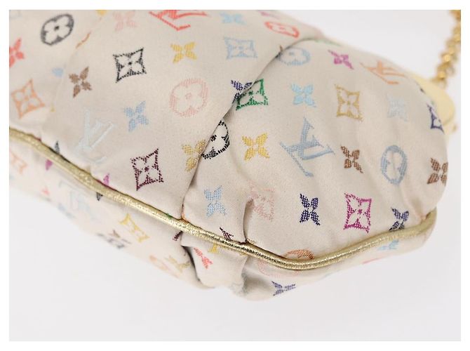 LOUIS VUITTON Pochette Omoniere Satin Multicolore Bianca M92060 LV Auth 134363SAV Bianco - vista 16