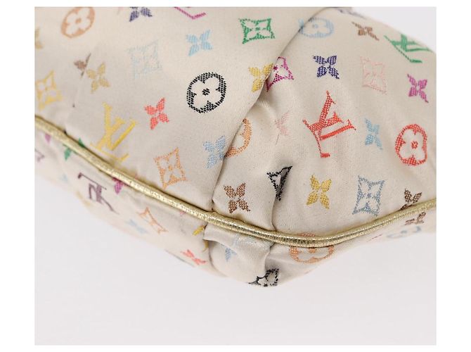 LOUIS VUITTON Pochette Omoniere Satin Multicolore Bianca M92060 LV Auth 134363SAV Bianco - vista 18
