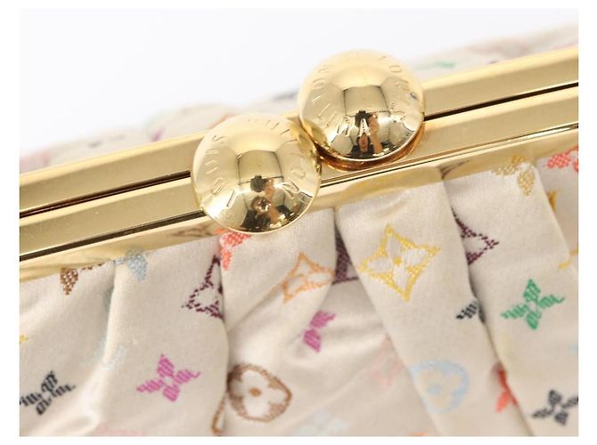 LOUIS VUITTON Pochette Omoniere Satin Multicolore Bianca M92060 LV Auth 134363SAV Bianco - vista 19
