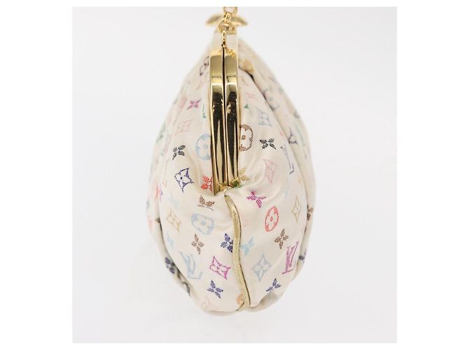 LOUIS VUITTON Pochette Omoniere Satin Multicolore Bianca M92060 LV Auth 134363SAV Bianco - vista 3