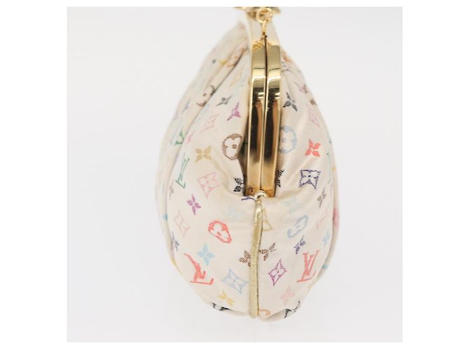 LOUIS VUITTON Pochette Omoniere Satin Multicolore Bianca M92060 LV Auth 134363SAV Bianco - vista 4