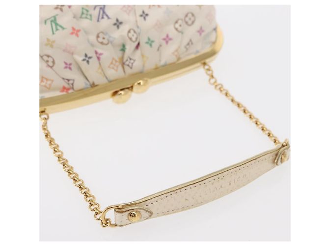 LOUIS VUITTON Pochette Omoniere Satin Multicolore Bianca M92060 LV Auth 134363SAV Bianco - vista 7