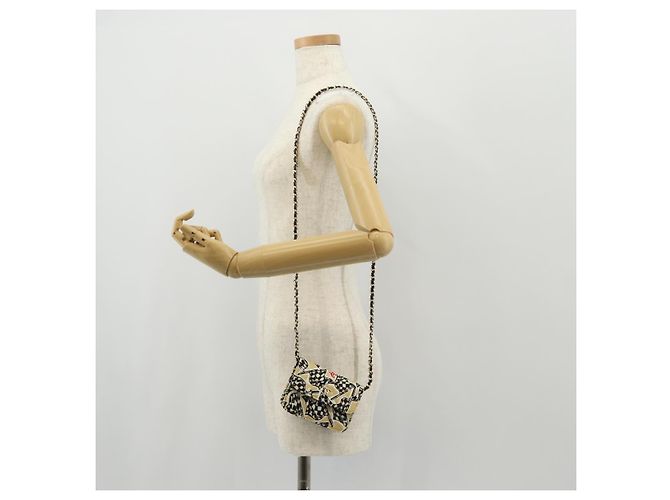 CHANEL Borsa a Spalla Matelassé con Catena Nylon Marrone Oro CC Auth 144002M D'oro - vista 23