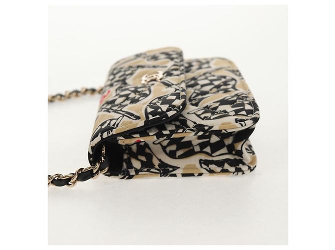 CHANEL Borsa a Spalla Matelassé con Catena Nylon Marrone Oro CC Auth 144002M D'oro - vista 3