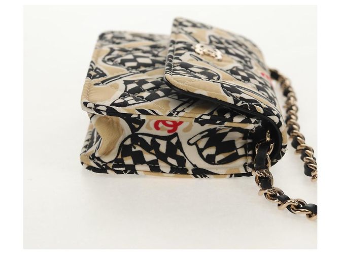 CHANEL Borsa a Spalla Matelassé con Catena Nylon Marrone Oro CC Auth 144002M D'oro - vista 4
